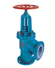 國标氟襯(chen)裏角式截(jie)止閥